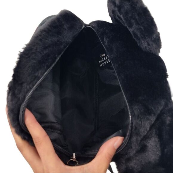 Disney Mickey Mouse Soft Fuzzy Faux Fur with Ears Mini Backpack NWT main image 5